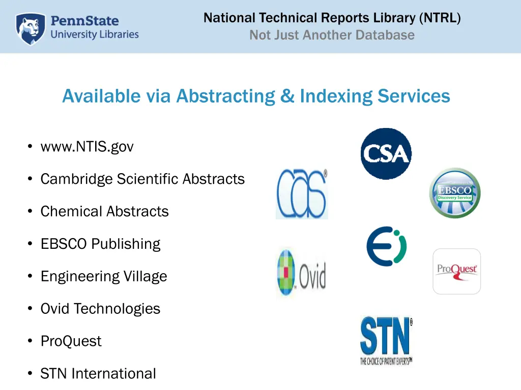 national technical reports library ntrl not just 3