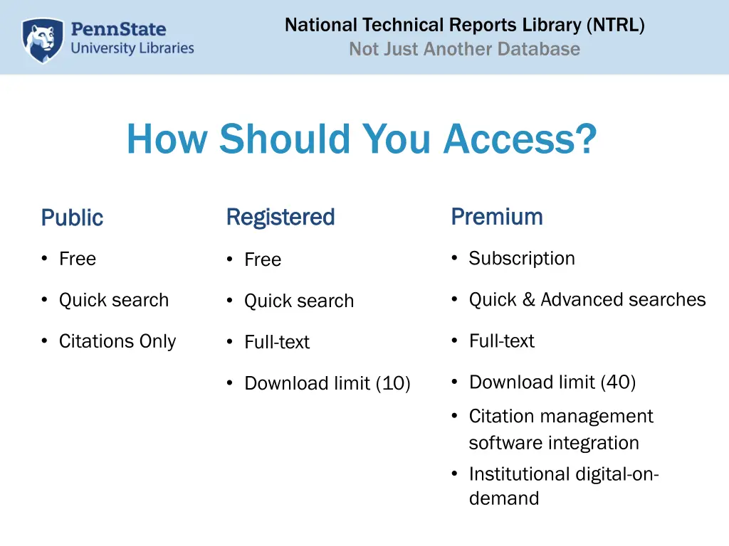 national technical reports library ntrl not just 9