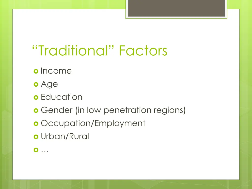 traditional factors
