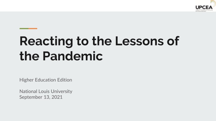 reacting to the lessons of the pandemic