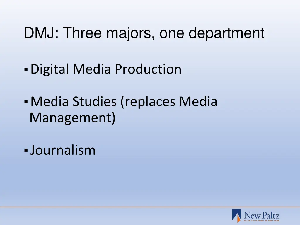 dmj three majors one department