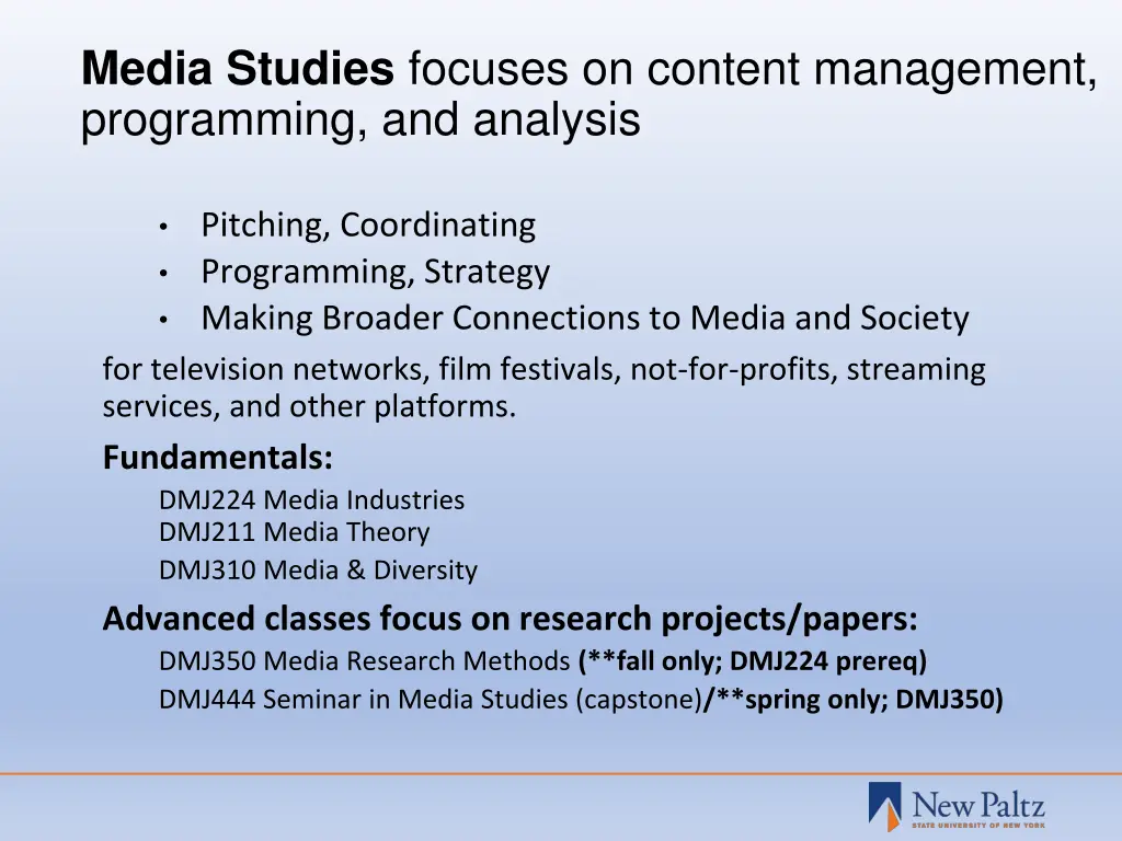media studies focuses on content management
