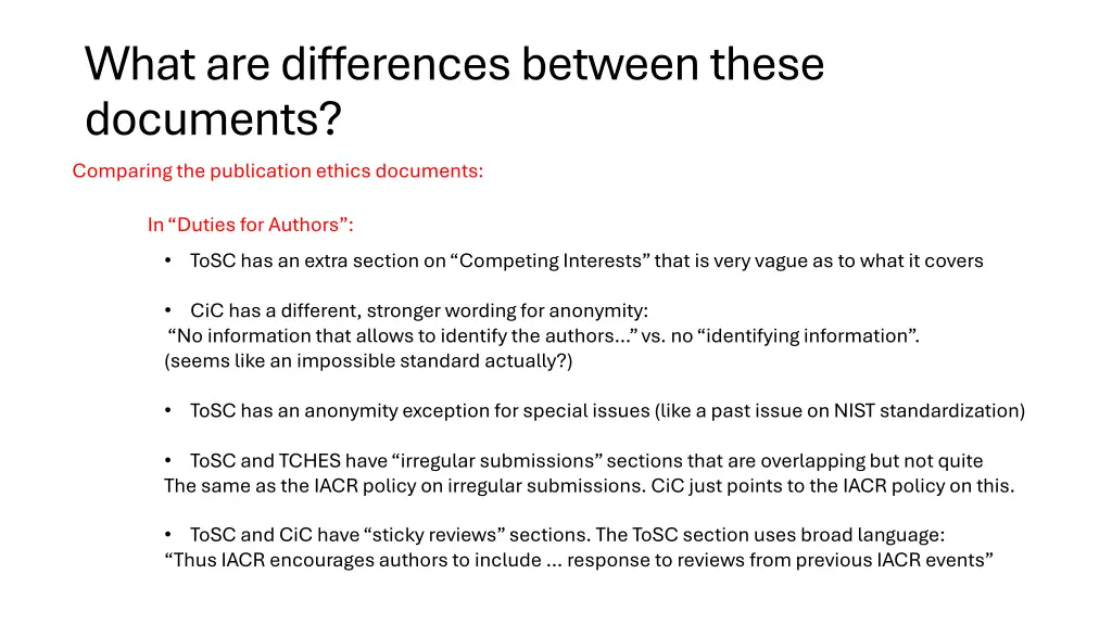 what are differences between these documents
