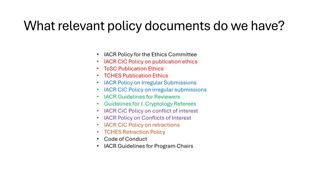 what relevant policy documents do we have