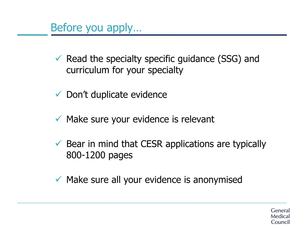 before you apply