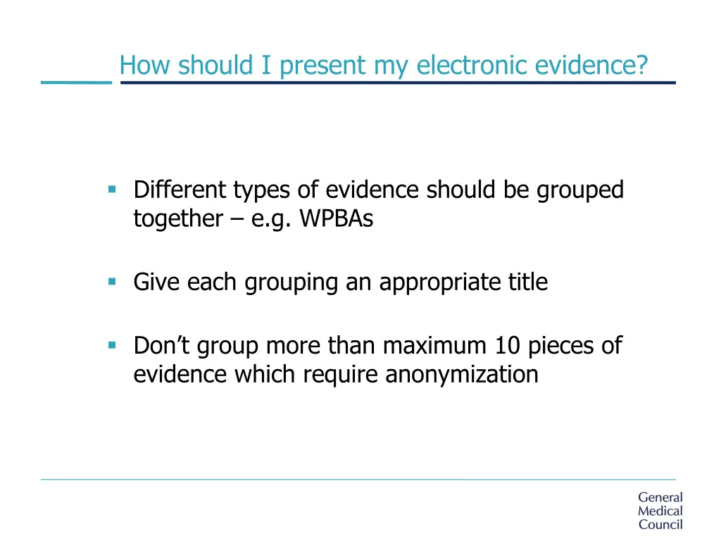 how should i present my electronic evidence