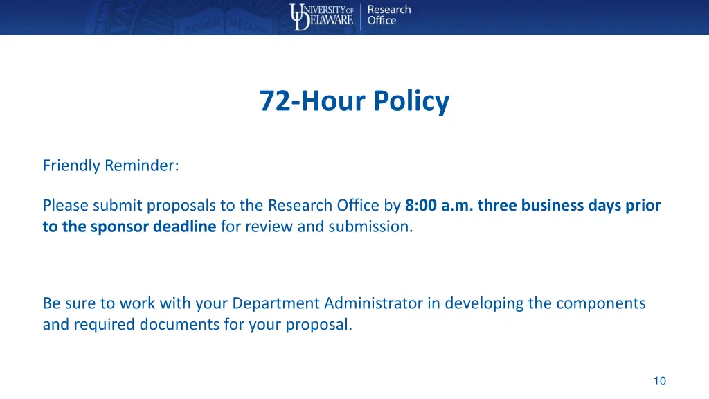72 hour policy