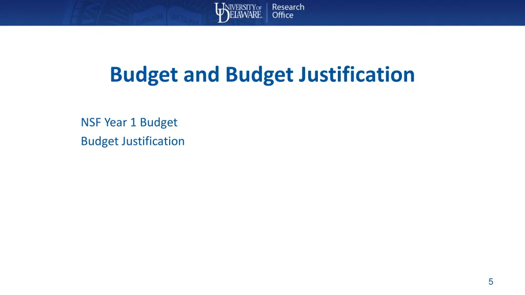budget and budget justification