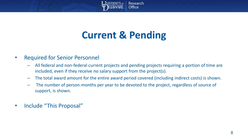 current pending