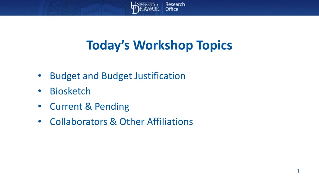 today s workshop topics