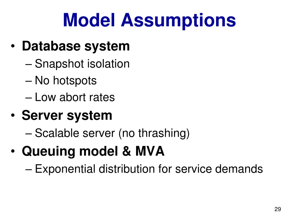 model assumptions