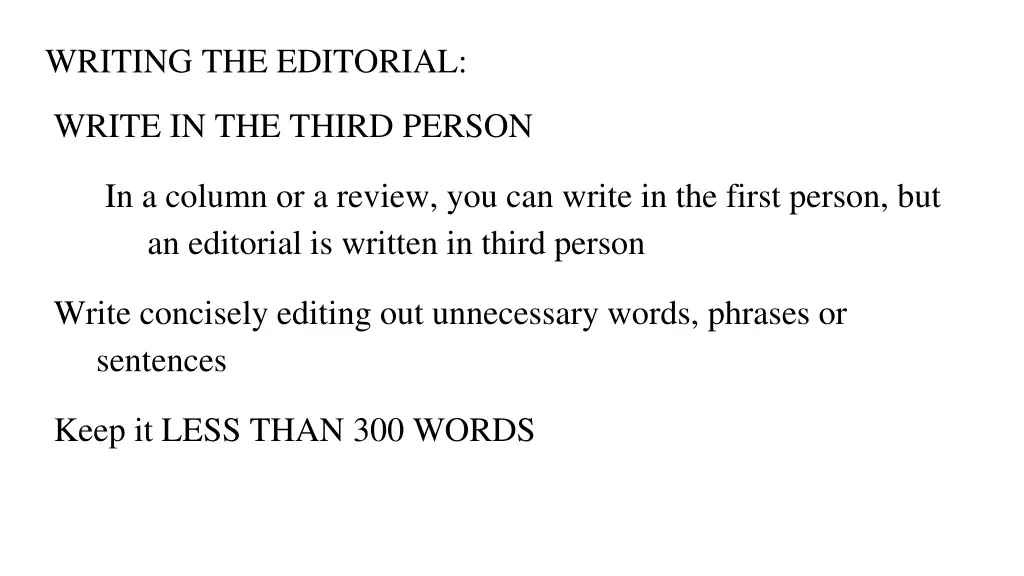 writing the editorial