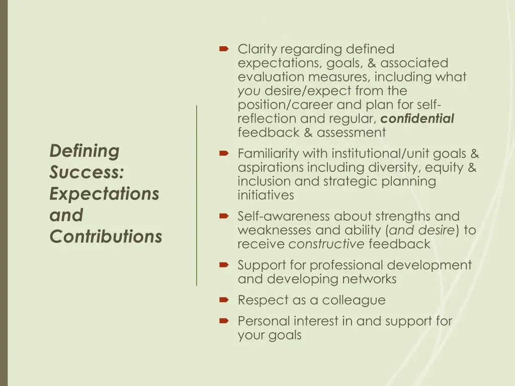 clarity regarding defined expectations goals