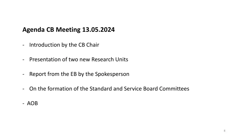 agenda cb meeting 13 05 2024