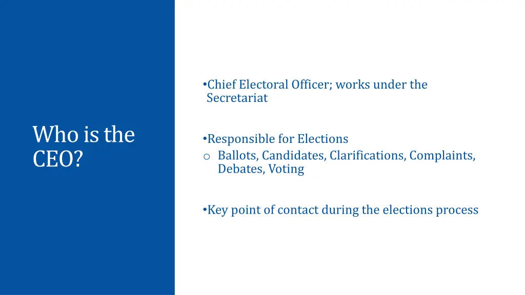 chief electoral officer works under