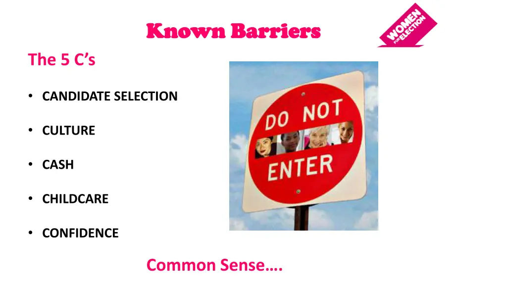 known barriers known barriers