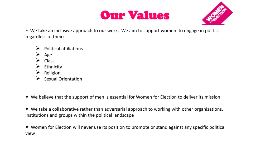 our values our values