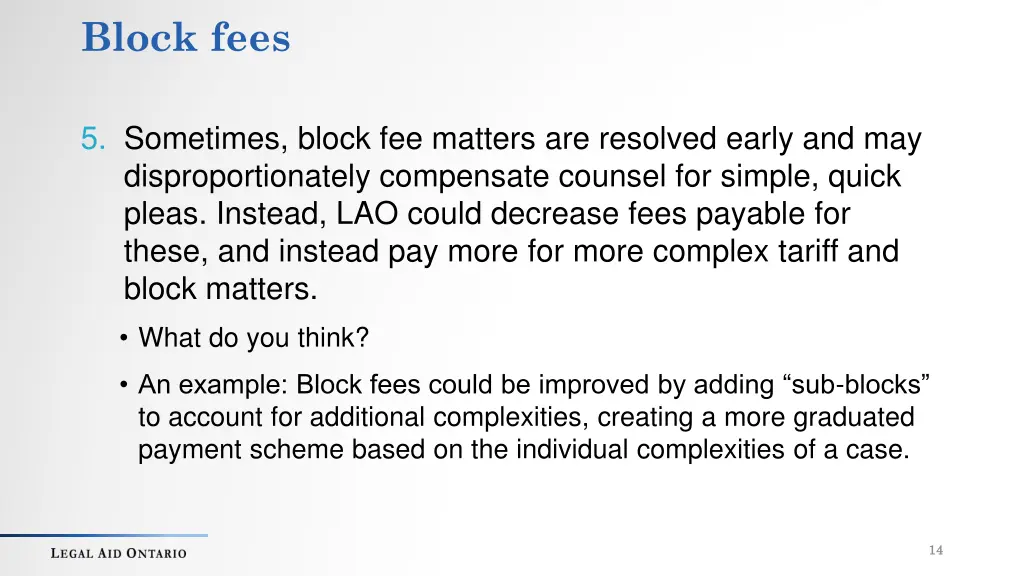 block fees