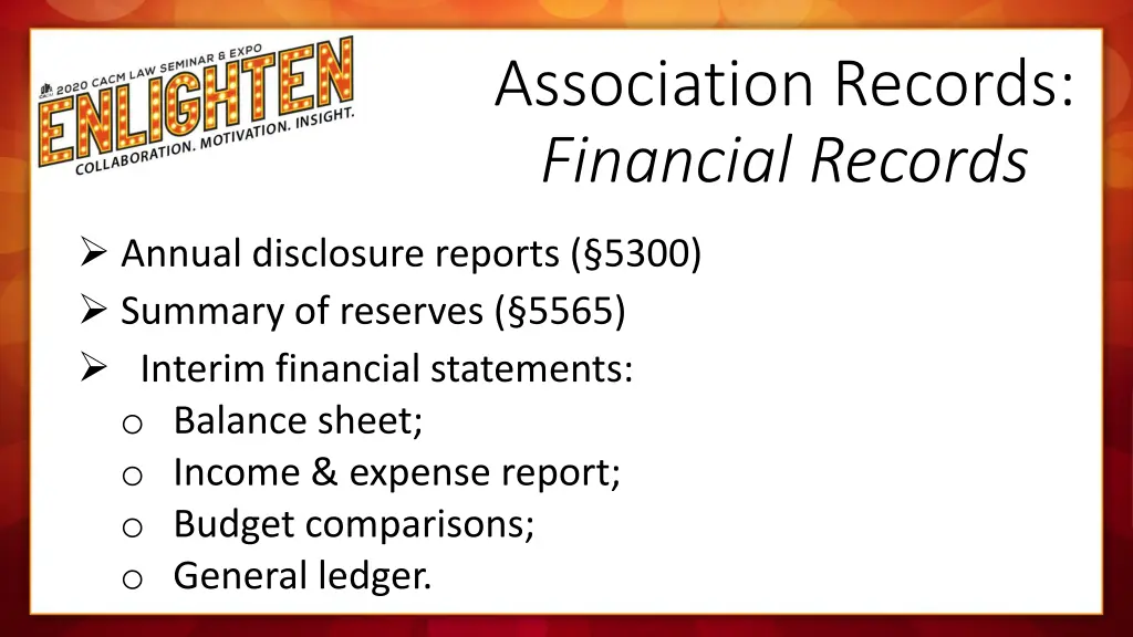 association records financial records