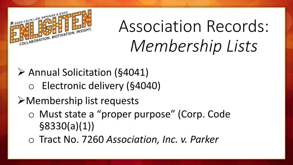 association records membership lists