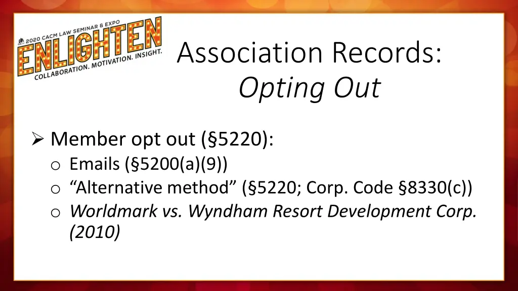 association records opting out