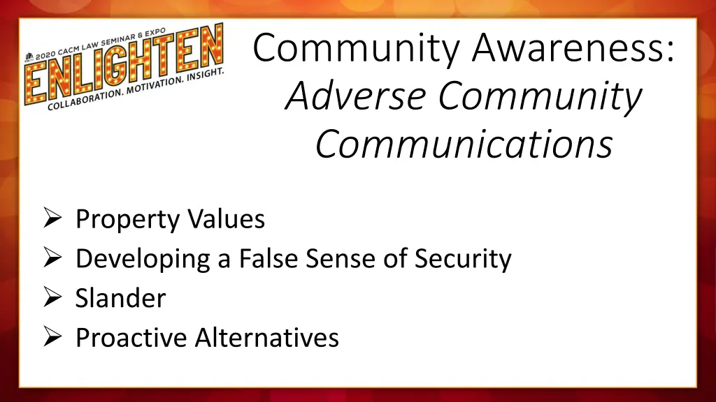 community awareness adverse community