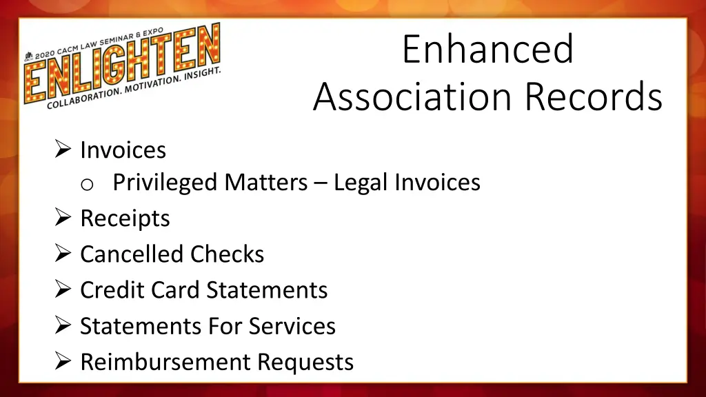 enhanced association records