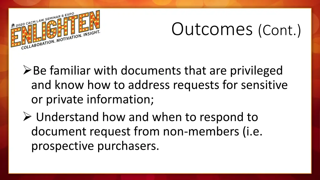 outcomes cont