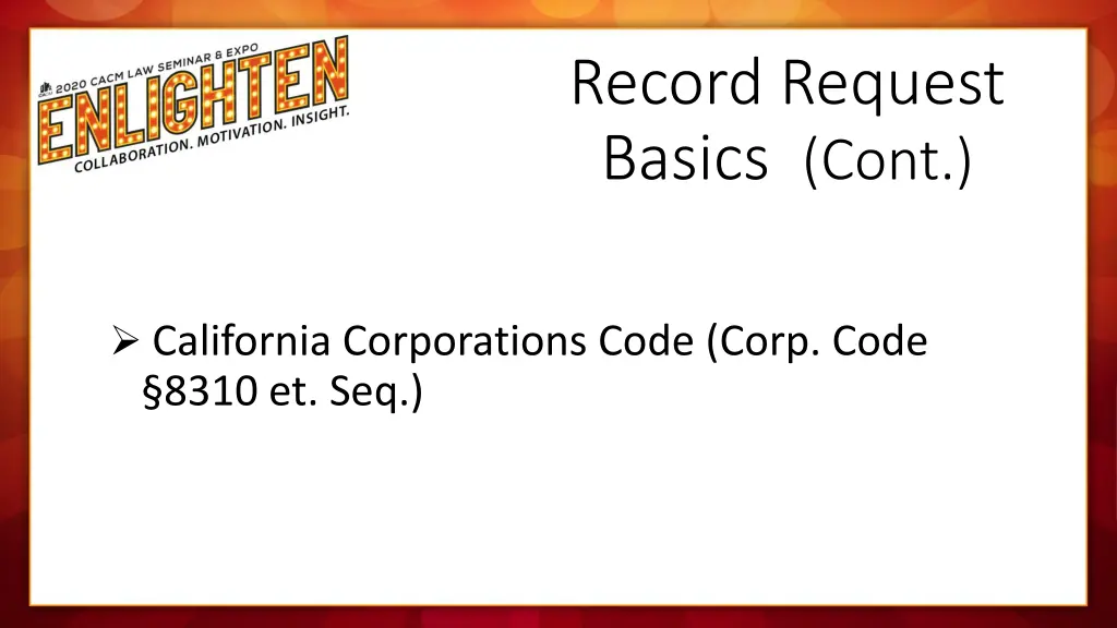 record request basics cont
