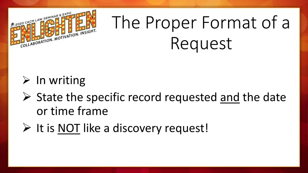 the proper format of a request