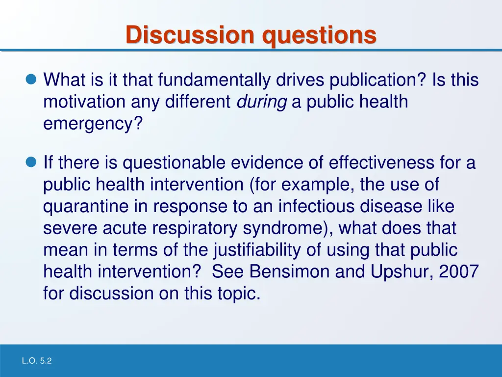 discussion questions
