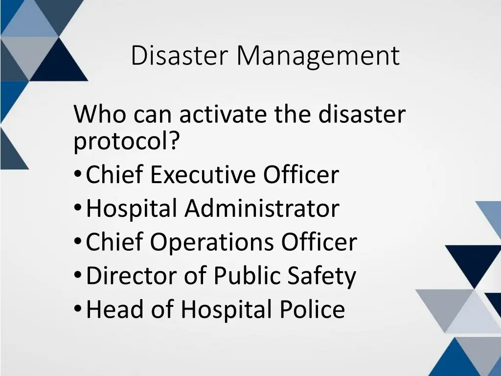 disaster management