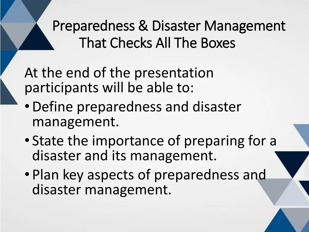 preparedness disaster management preparedness