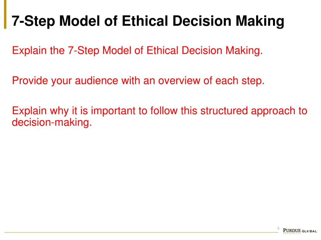 7 step model of ethical decision making