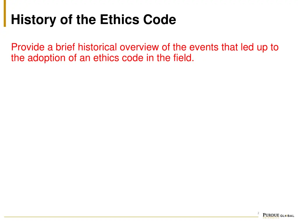 history of the ethics code