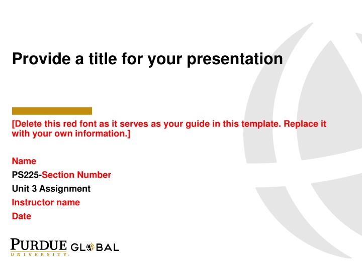 provide a title for your presentation
