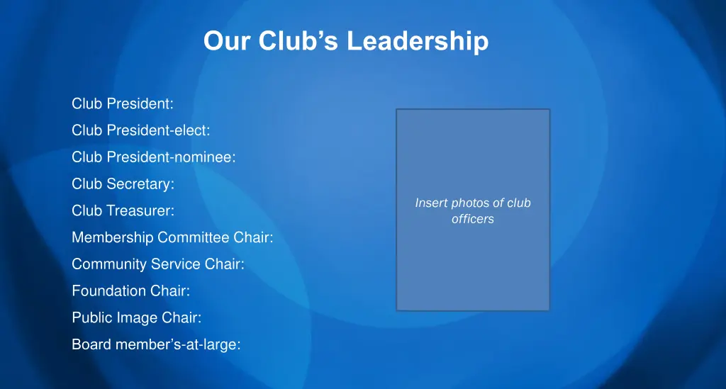 our club s leadership