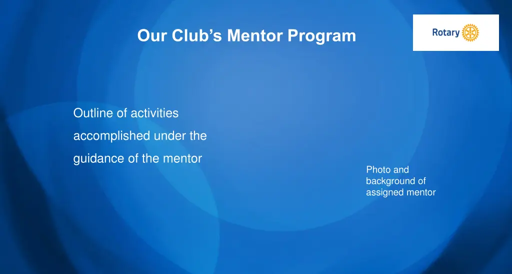 our club s mentor program