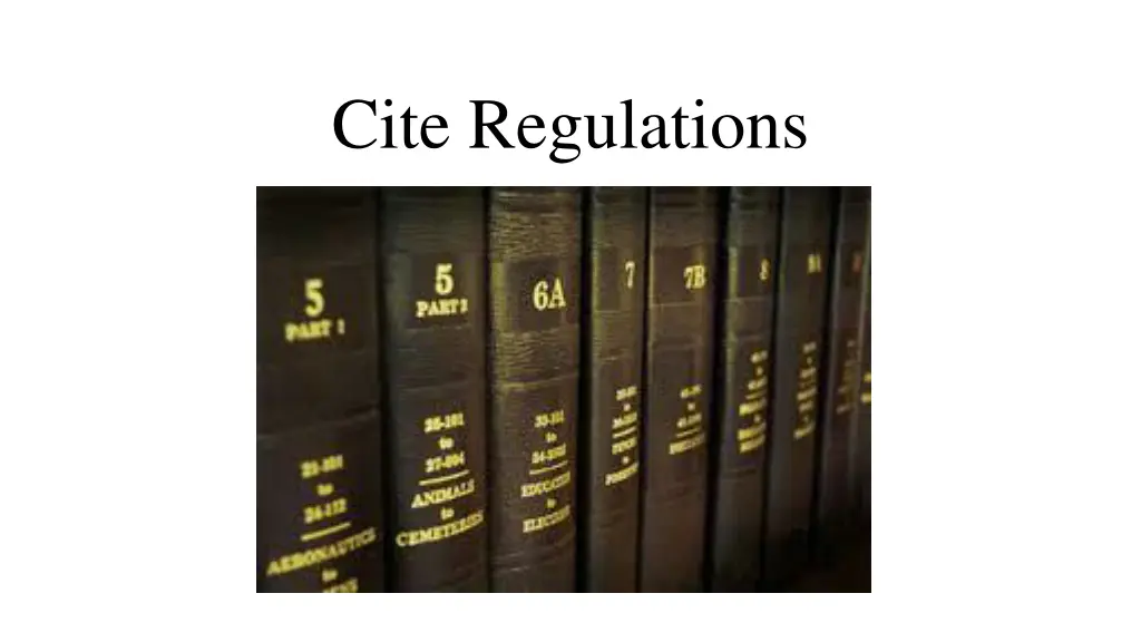 cite regulations