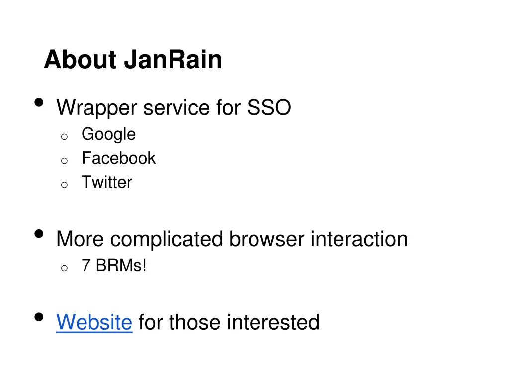 about janrain wrapper service for sso o google