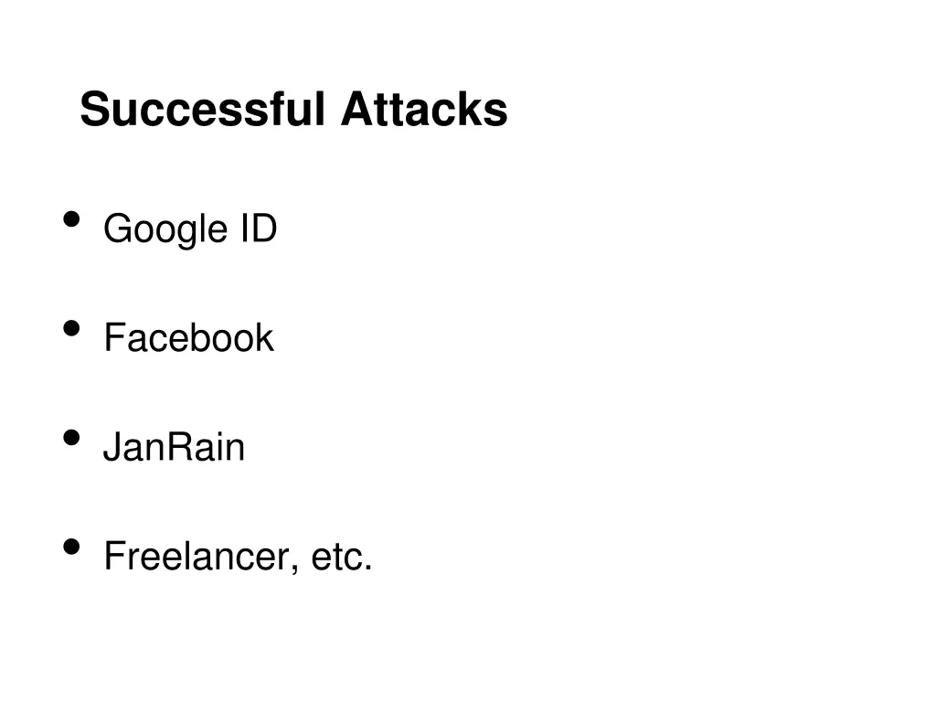successful attacks