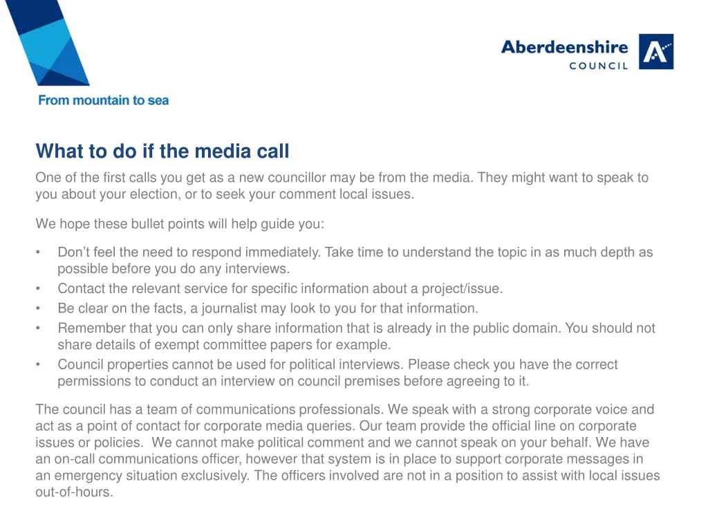 what to do if the media call one of the first