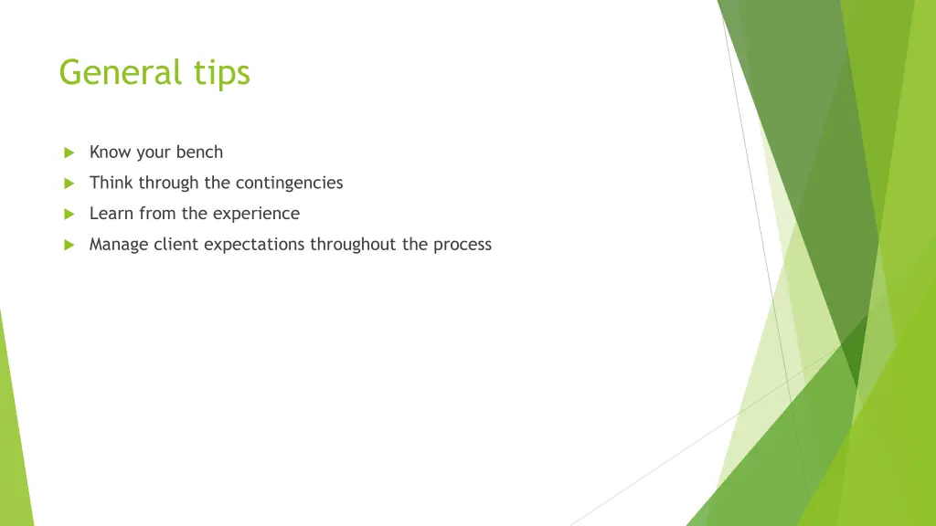 general tips