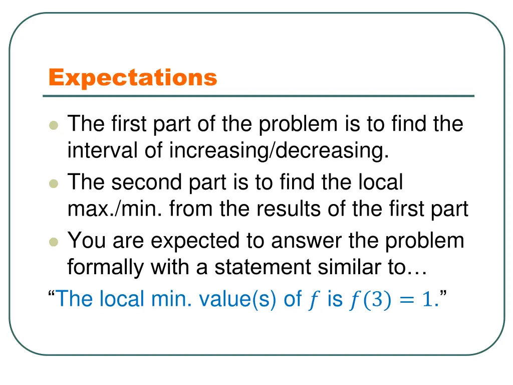 expectations 1