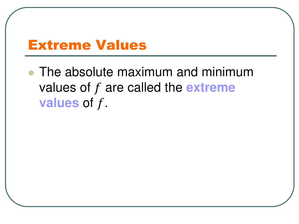 extreme values
