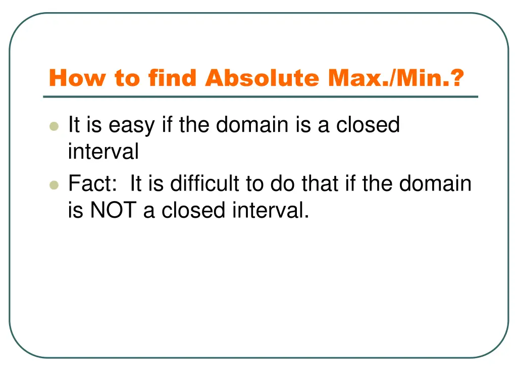 how to find absolute max min