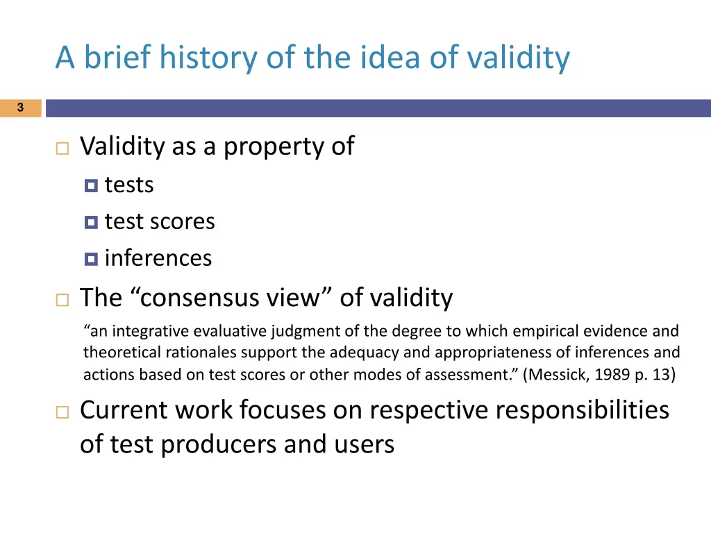 a brief history of the idea of validity
