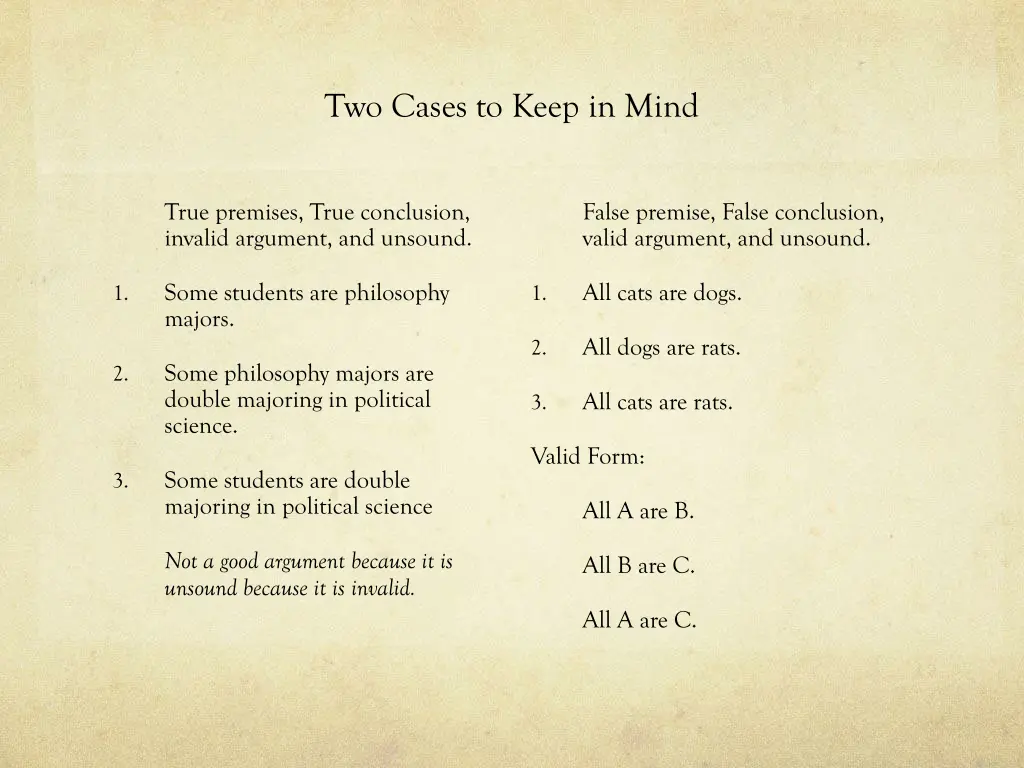two cases to keep in mind
