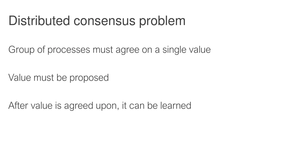 distributed consensus problem