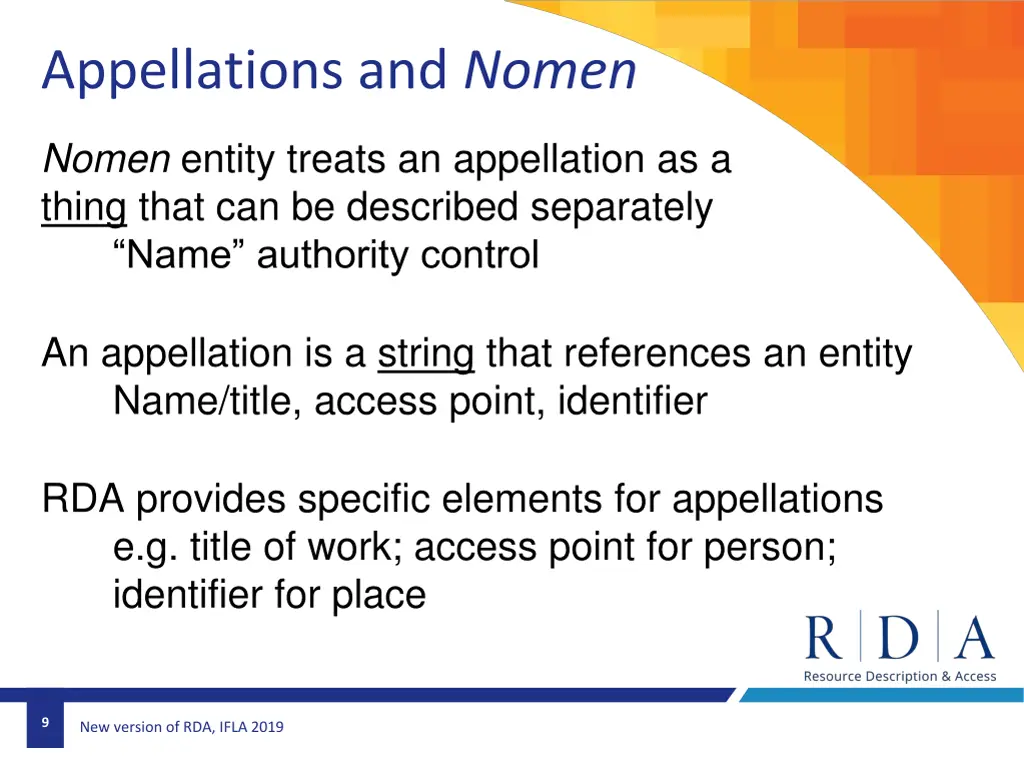 appellations and nomen